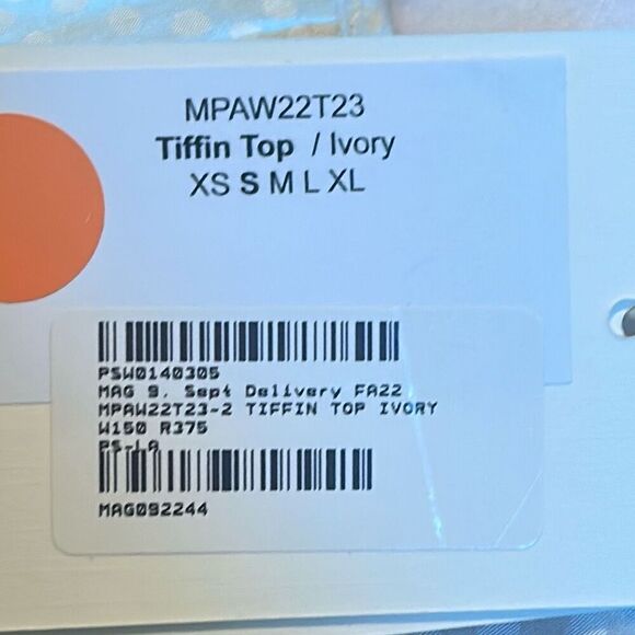 Magali Pascal Size S Puff Sleeve Tiffin Top Ivory Ruffle Coquette Feminine NWT - Picture 8 of 14